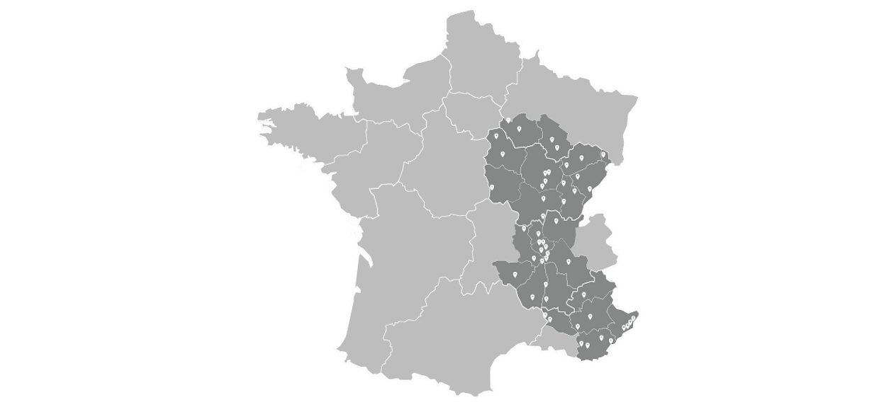 Carte de France des concessions du Groupe Chopard