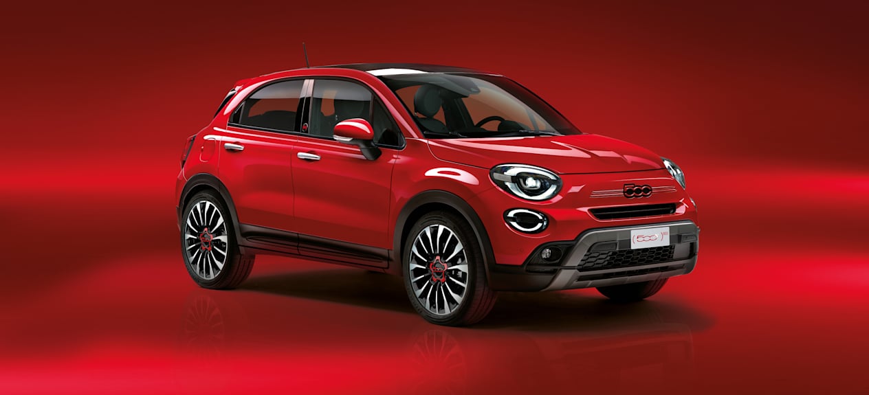 Fiat 500X Hybrid (RED) : vue trois quarts avant