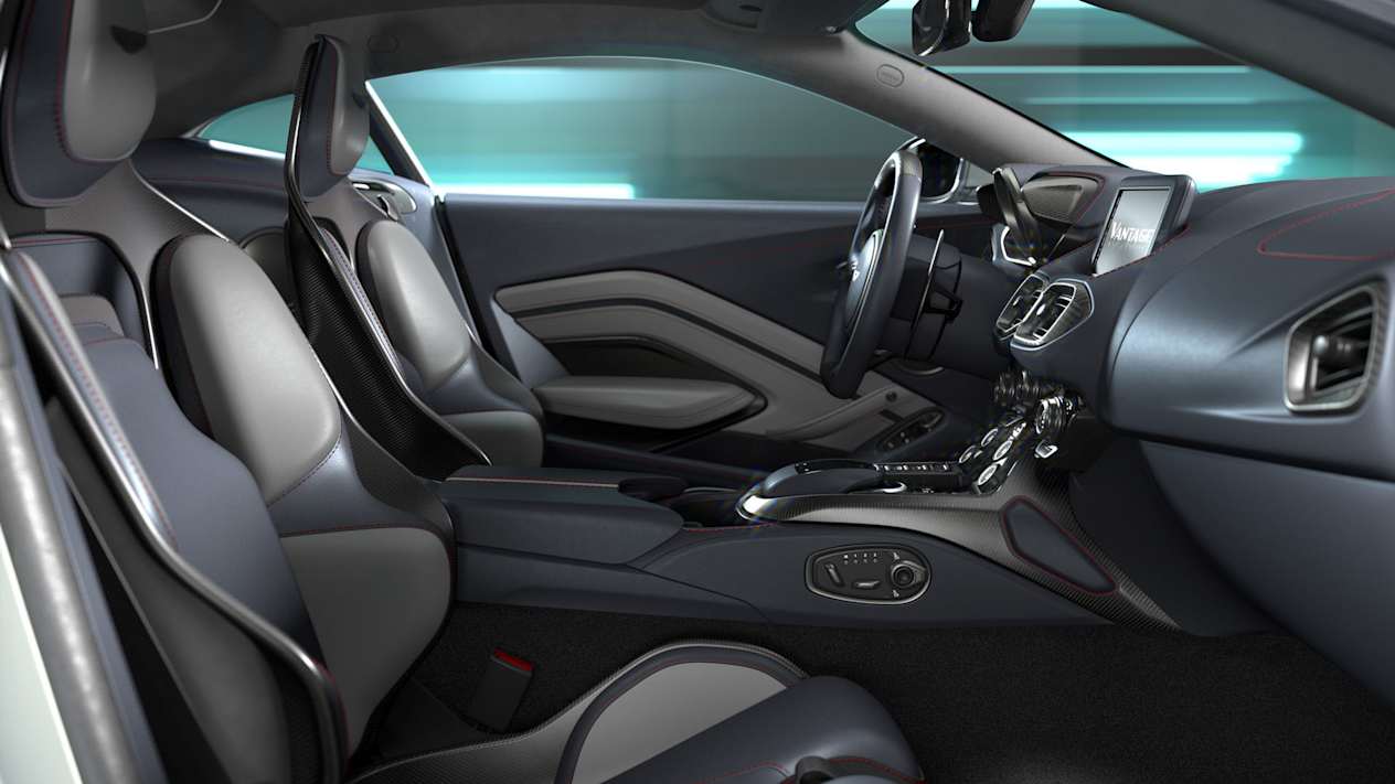 Aston Martin Vantage V12 : Habitacle depuis la porte passager