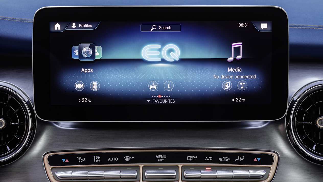 EQV de Mercedes-EQ : Interface de l'écran tactile