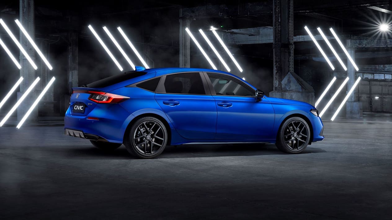 Side View of Blue Civic