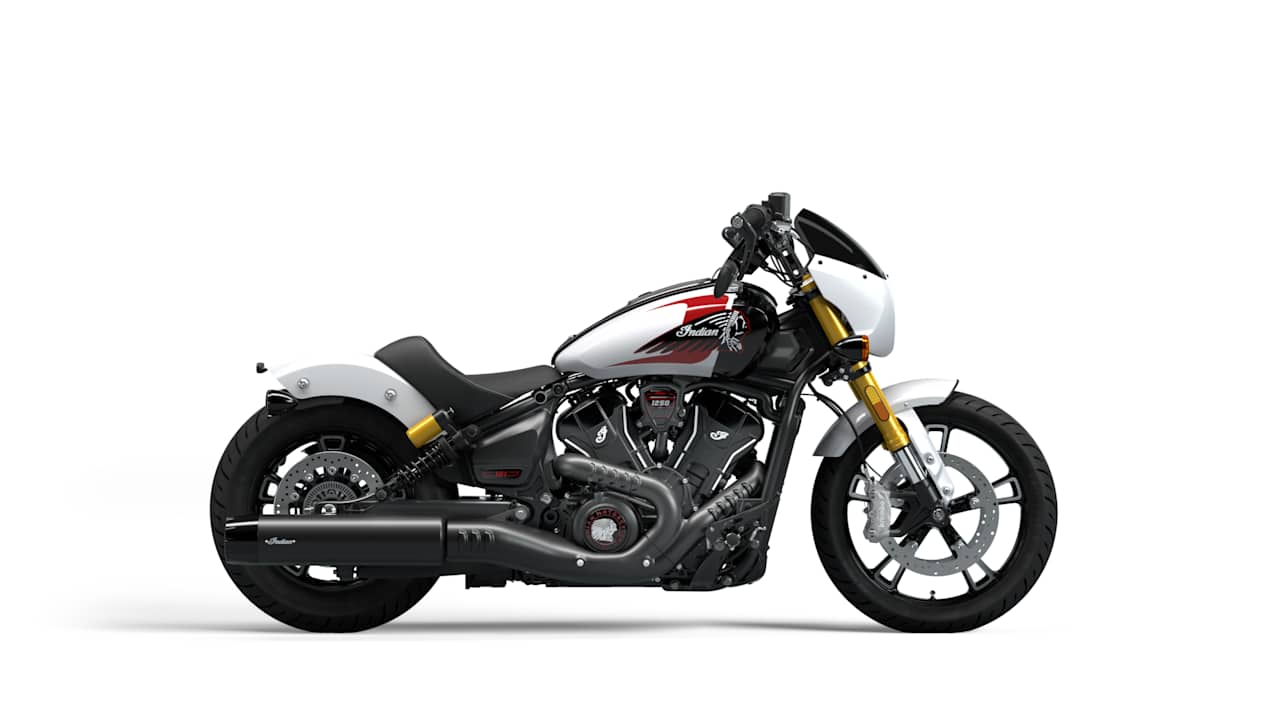 Indian Scout 101 2025 Ghost White Metallic : profil