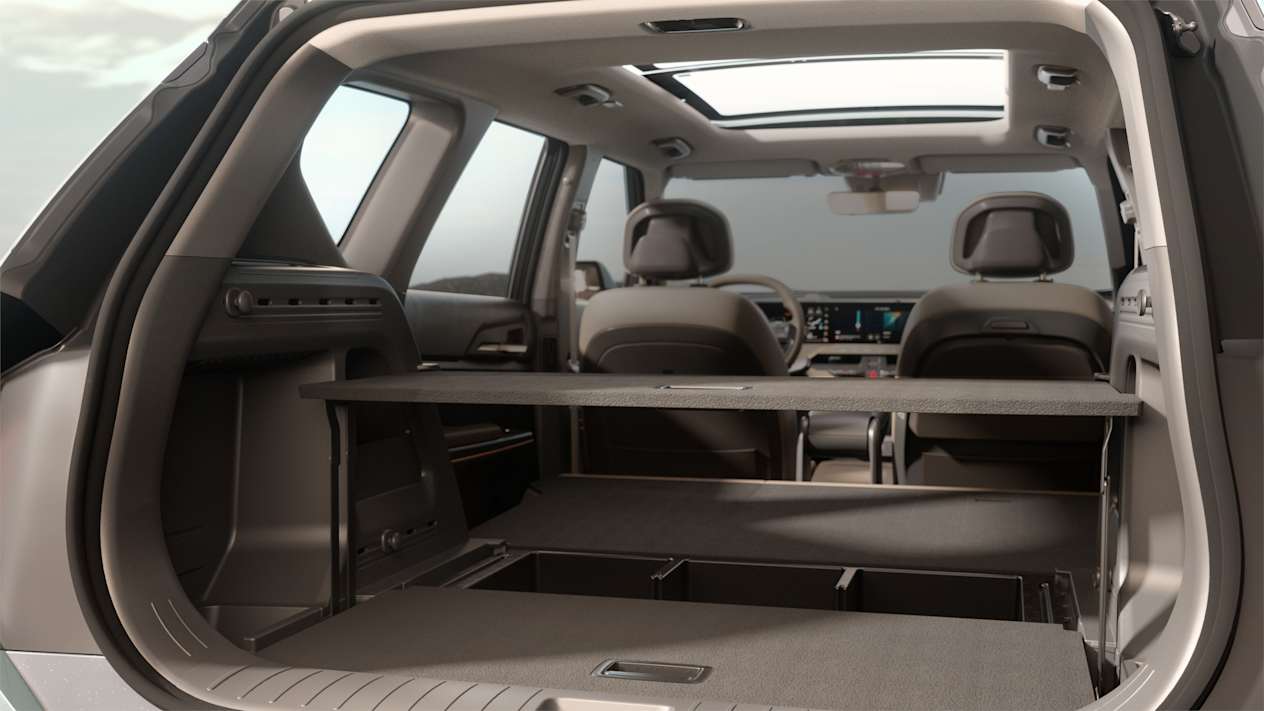 Kia EV5 2024 : coffre avec banquette arrière rabattue