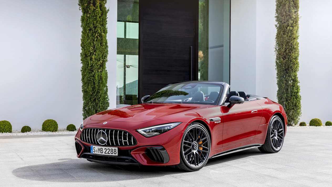 Mercedes-AMG SL 63 2022 : cabriolet vue trois quarts avant