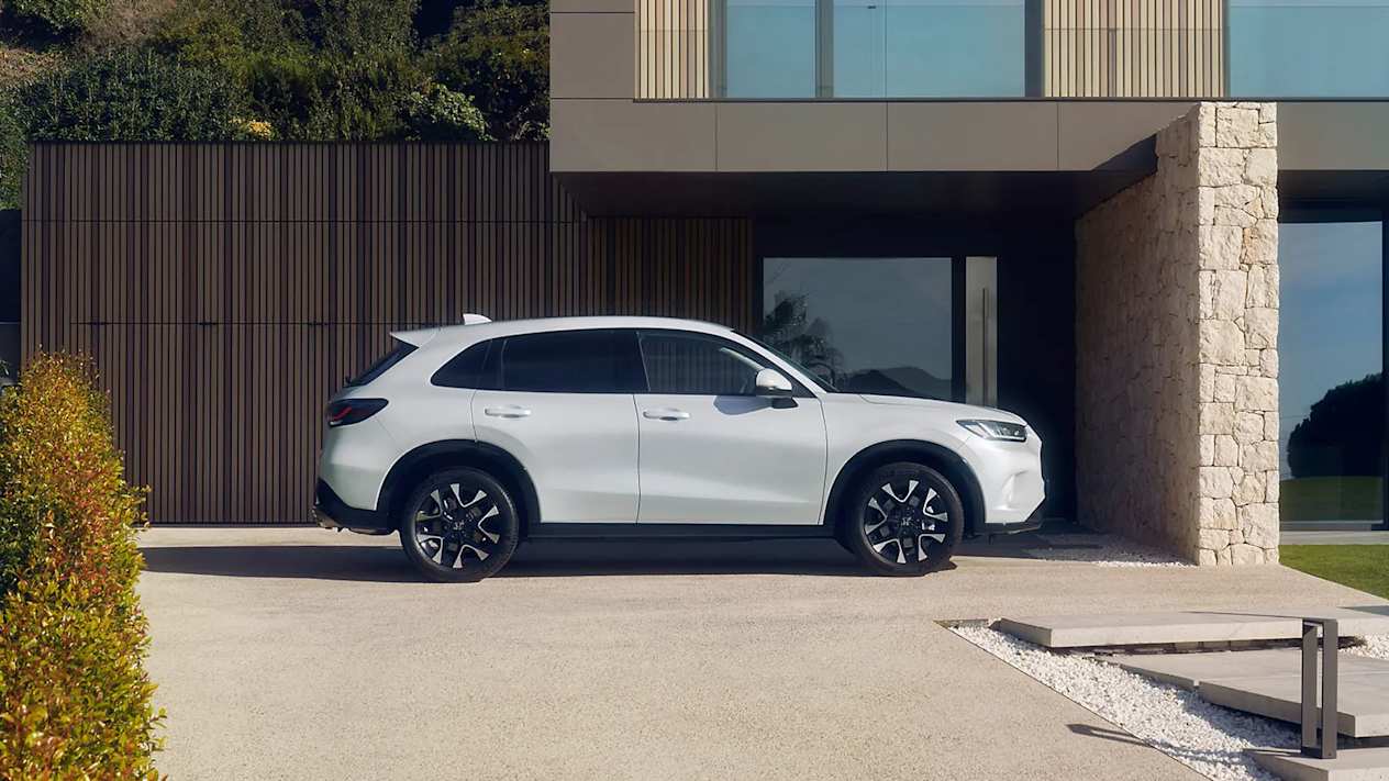 White ZR-V side view