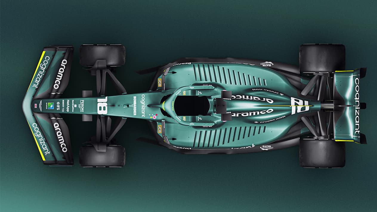 Aston Martin F1 AMR22 : Vue de haut format 4:3
