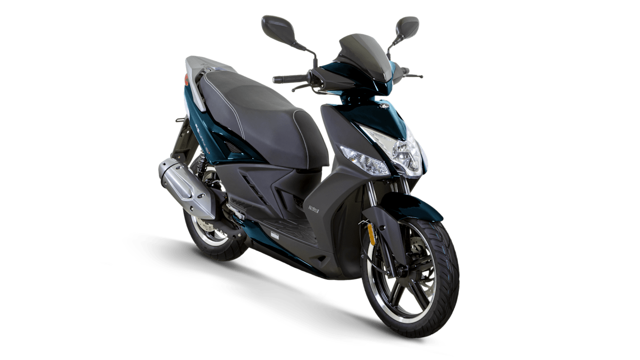 Kymco Agility 125 16+ 2024 Bleu Pétrole : trois quarts avant
