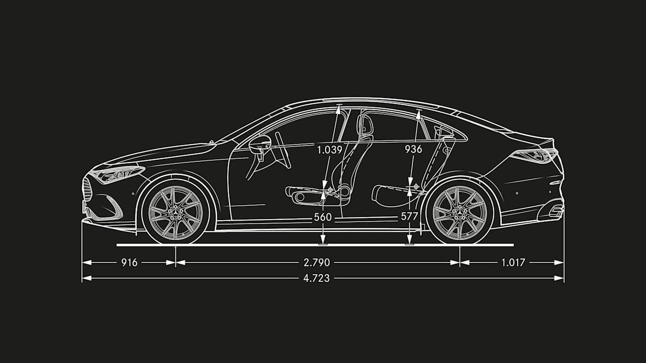 Dimensions Mercedes CLA 2025 : vue de profil