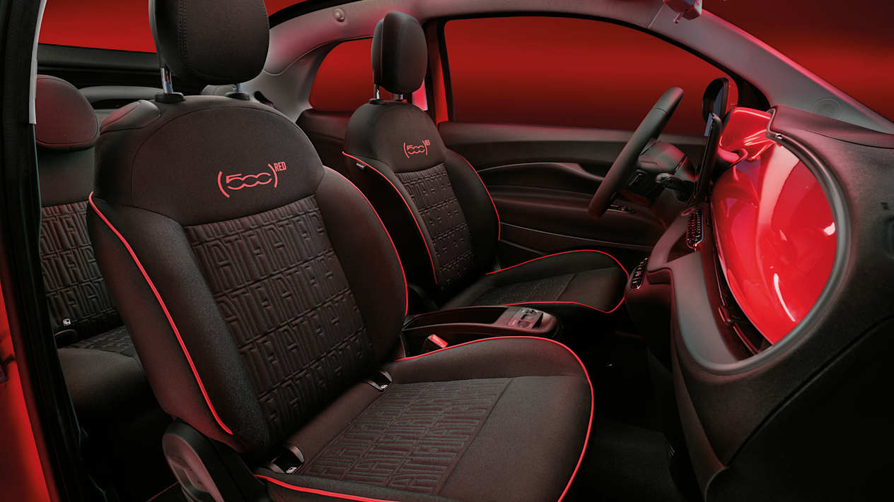 Fiat 500e (RED) cabriolet : sièges intérieur