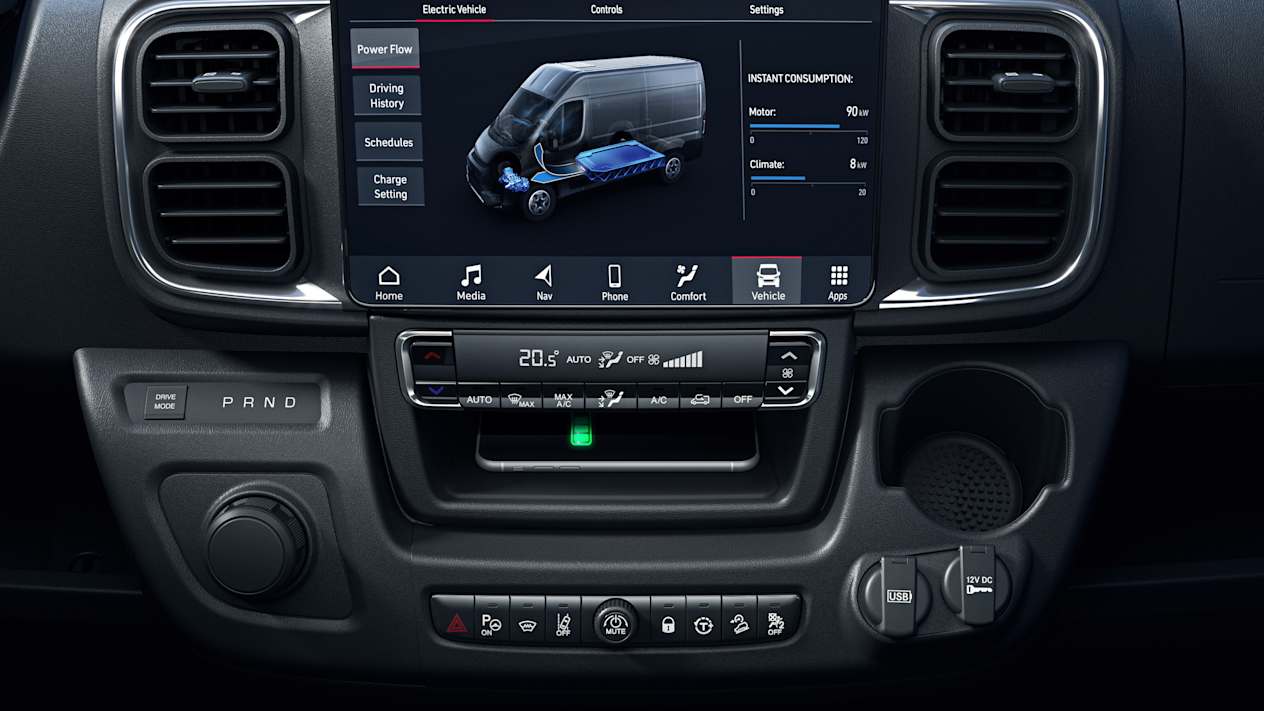 Opel Movano 2024 : écran tactile et console centrale