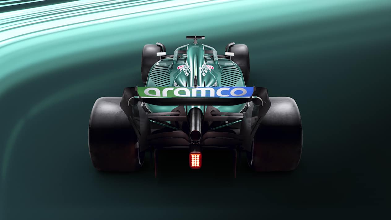 F1 Aston Martin Racing AMR 2022 : Arrière en vue plongeante