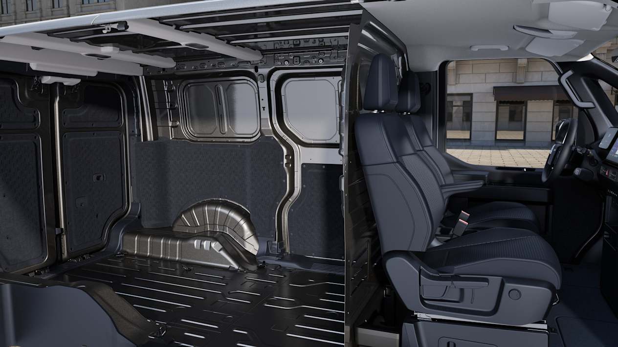 Kia PV5 Fourgon 2025 : habitacle et espace de chargement vue de profil
