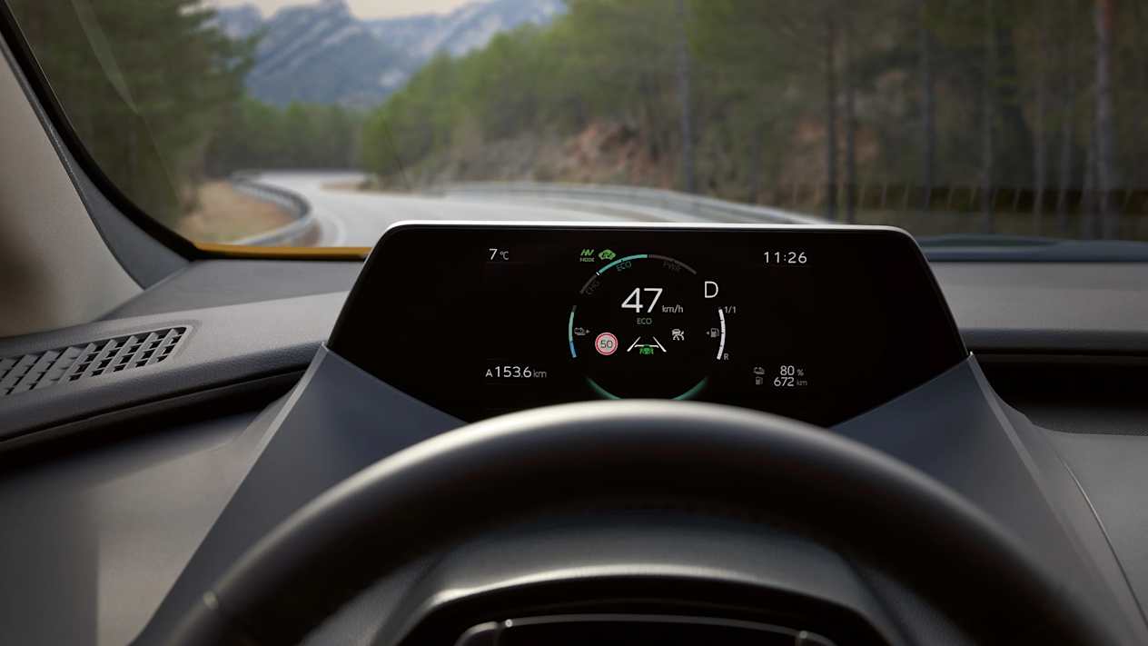 Toyota Prius 2023 : détail écran TFT 7 pouces