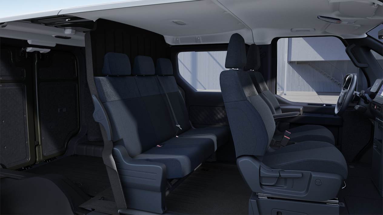 Kia PV5 Crew 2025 : intérieur vu de profil