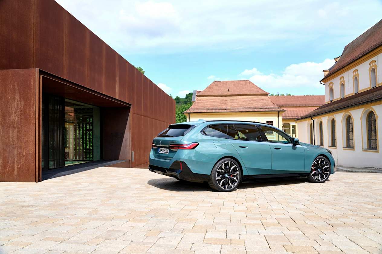 bmw rear parked outside house 