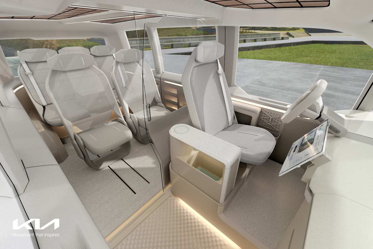 Kia Launches Beyond Vehicle platform models PBV5 interior passenger seating