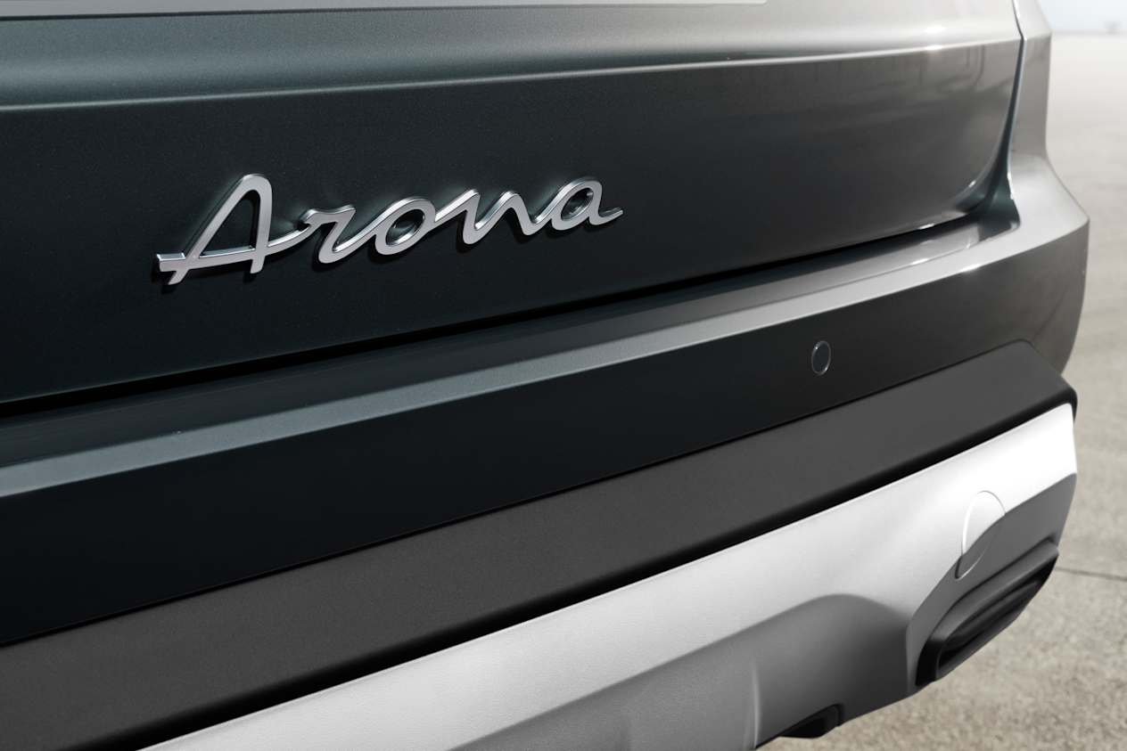 Close up of the SEAT Arona name script on the rear of the car