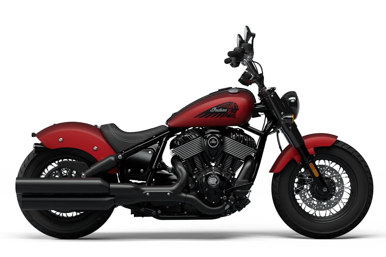 Indian Chief Bobber Dark Horse 2025 Sunset Red Smoke : profil