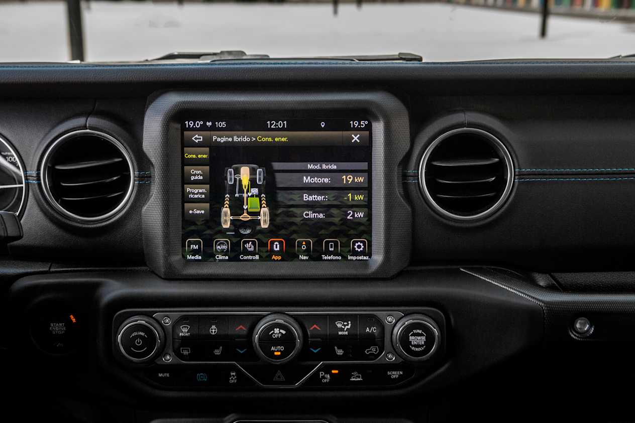 Jeep Wrangler 4xe 2022 : écran tactile