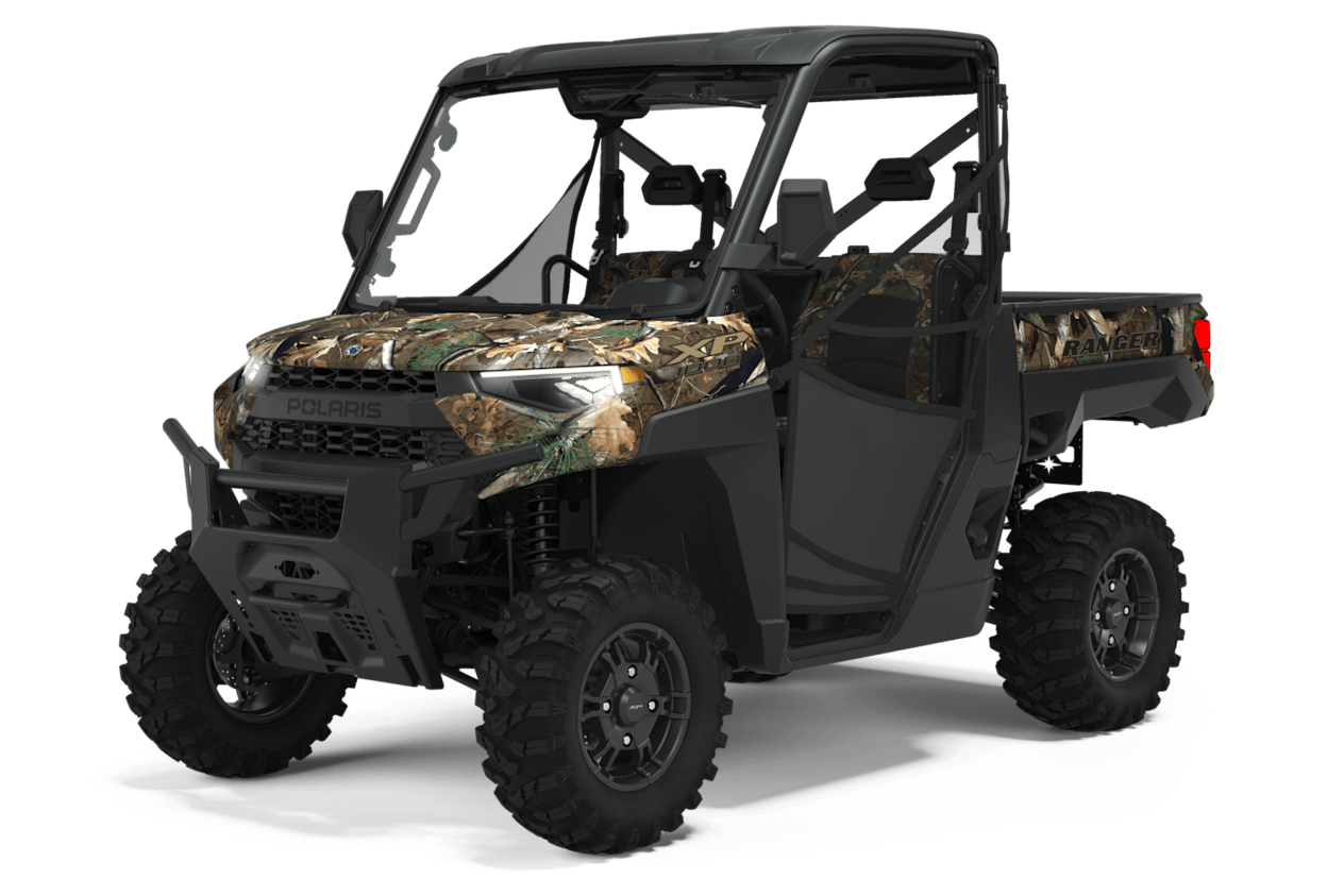 Polaris Ranger XP 1000 Hunter 2023 : half cab trois quarts avant