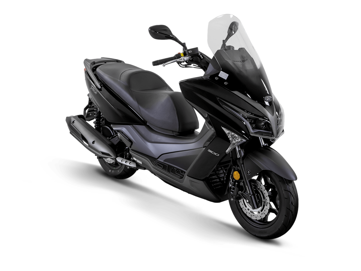Kymco X.Town 300i 2024 Noir Brillant : trois quarts avant