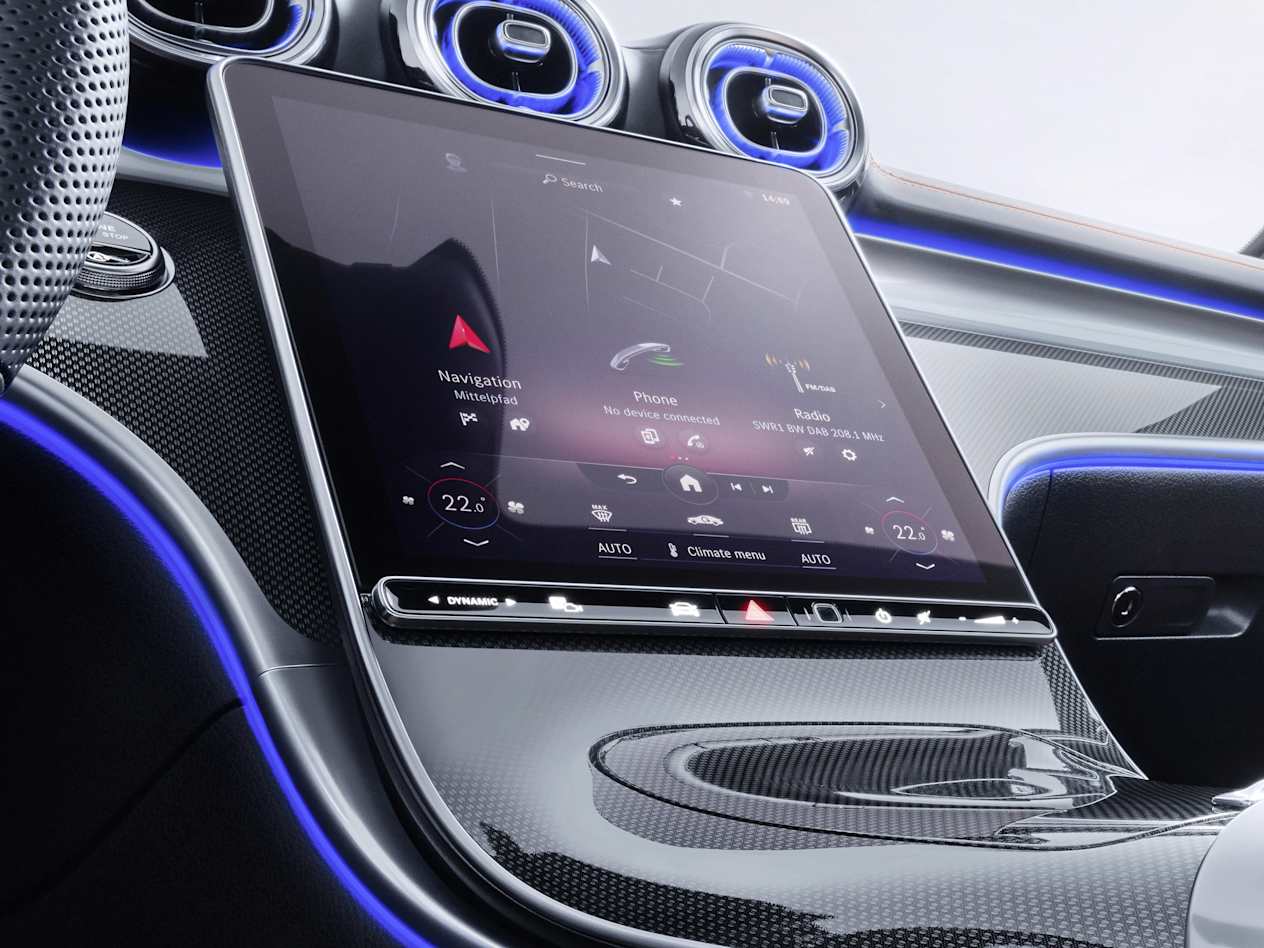 Nouvelle Mercedes-Benz Classe C : Ecran central et buses d'aération