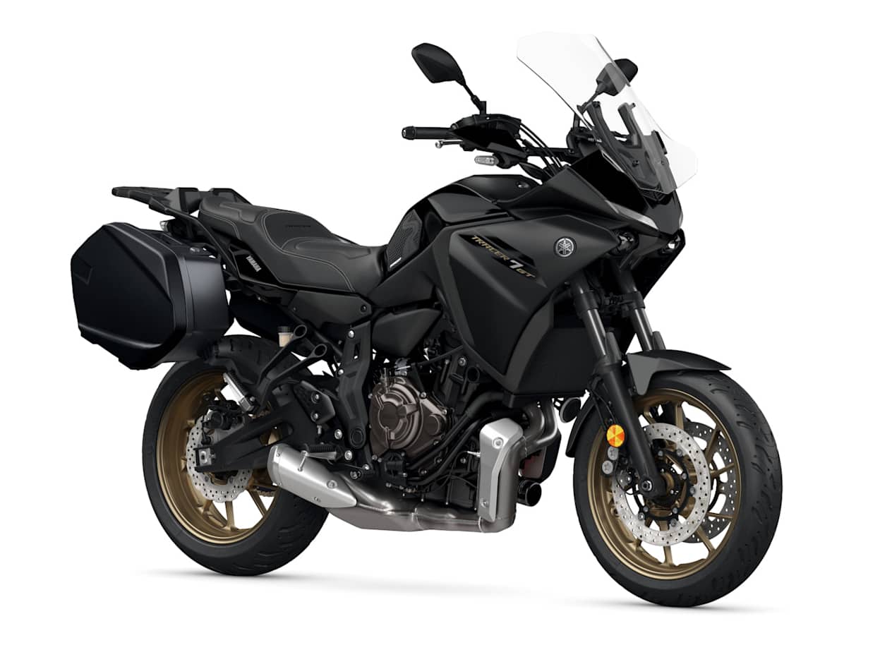 Yamaha Tracer 7 GT 2023 Midnight Black : trois quarts avant