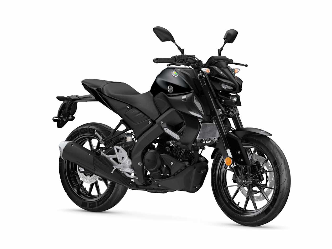 Yamaha MT-125 2023 Tech Black : trois quarts avant