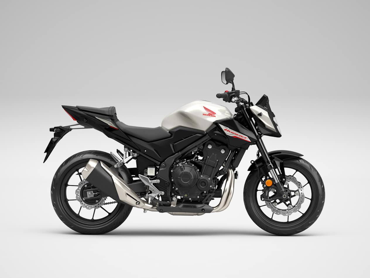 Honda CB500 Hornet 2024 Blanc perle Himalaya : profil