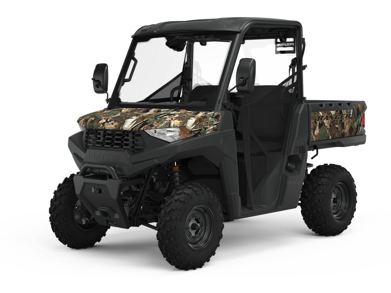 Polaris Ranger 570 Hunter 2023 : half cab trois quarts avant