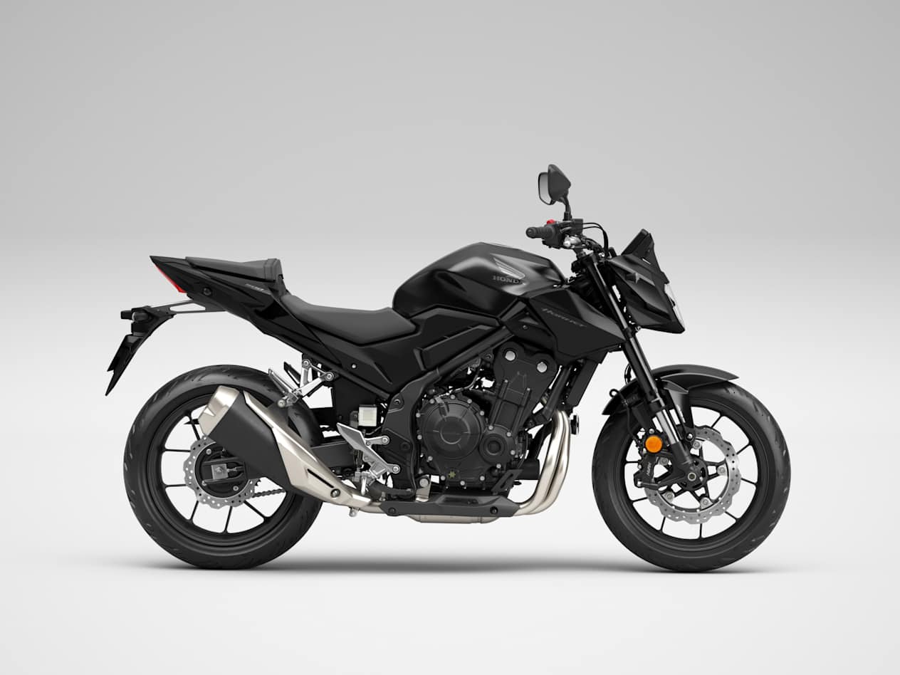 Honda CB500 Hornet 2024 Noir mat Gunpowder Black Metallic : profil