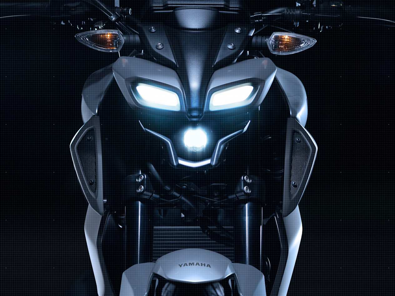 Yamaha MT-125 2023 Cyan Storm : détail phare avant
