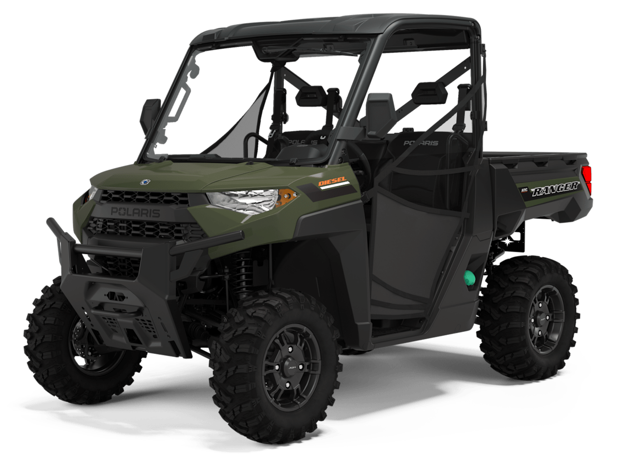 Polaris Ranger Diesel 2023 : Half Cab trois quarts avant