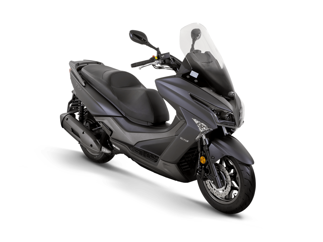 Kymco X.Town 125i 2024 Noir Mat : trois quarts avant