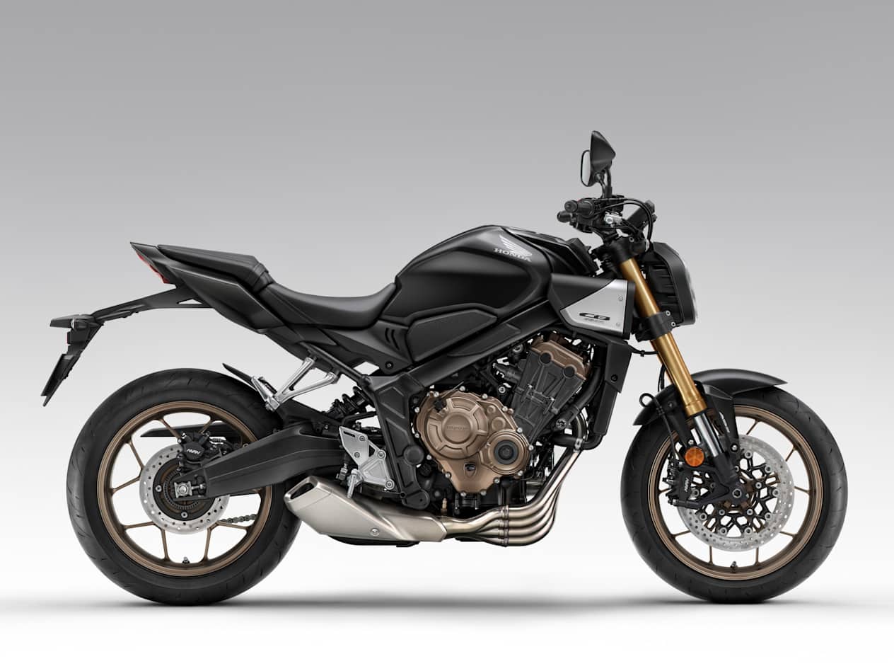 Honda CB650R 2024 Noir mat Gunpowder Black Metallic : profil