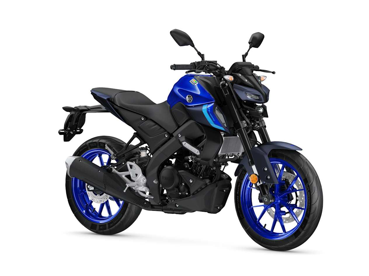 Yamaha MT-125 2023 Icon Blue : trois quarts avant