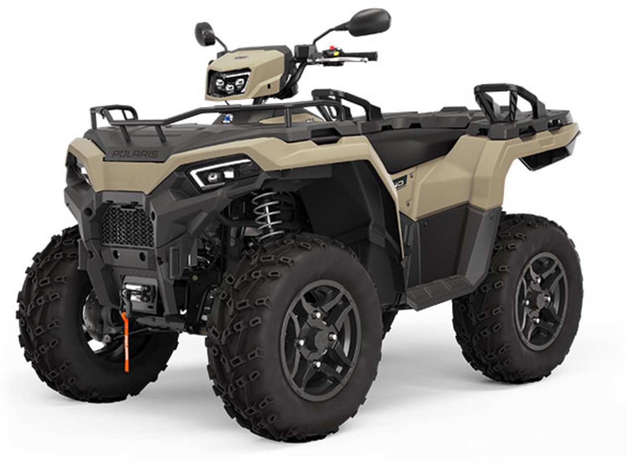 Polaris Sportsman 570 EPS Military Tan Edition 2023 : trois quarts avant