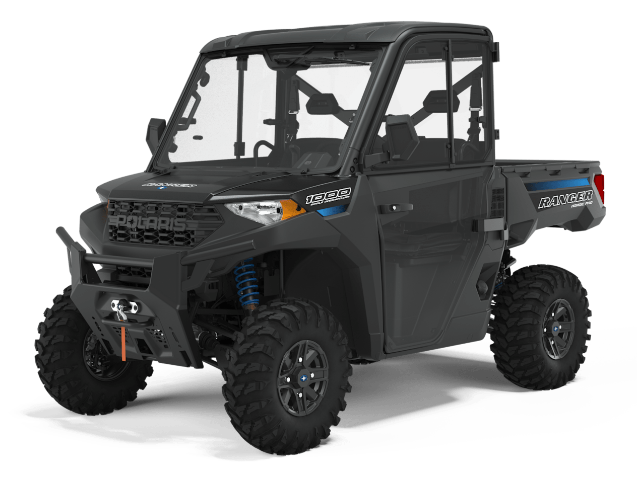 Polaris Ranger 1000 Nordic Pro 2023 : full cab trois quarts avant