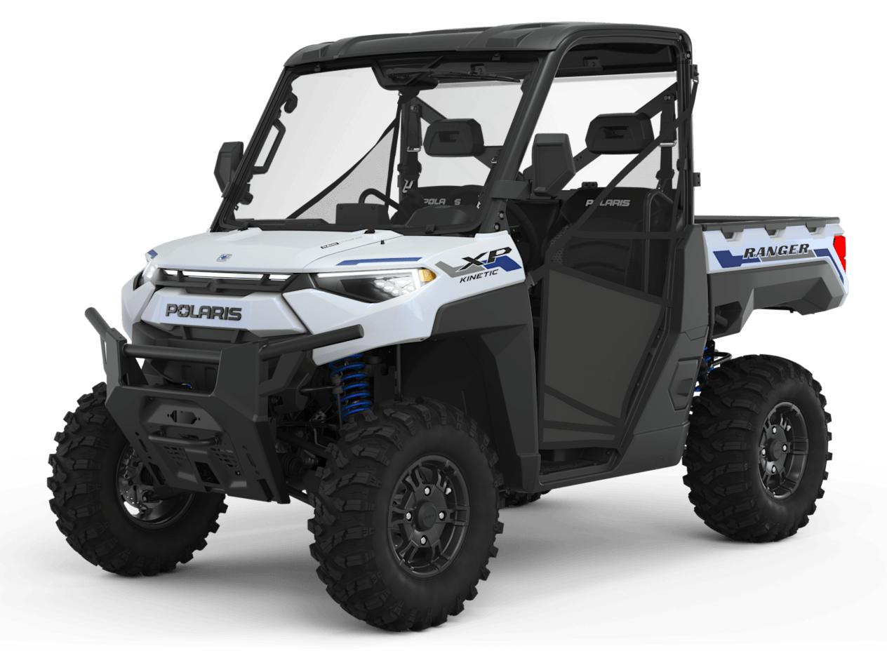 Polaris Ranger XP Kinetic Ultimate 2023 : half cab trois quarts avant