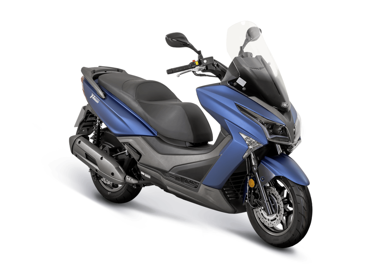 Kymco X.Town 125i 2024 Bleu Mat : trois quarts avant