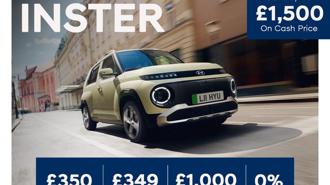 0% PCP: INSTER 2 49kWh - £350 Per Month