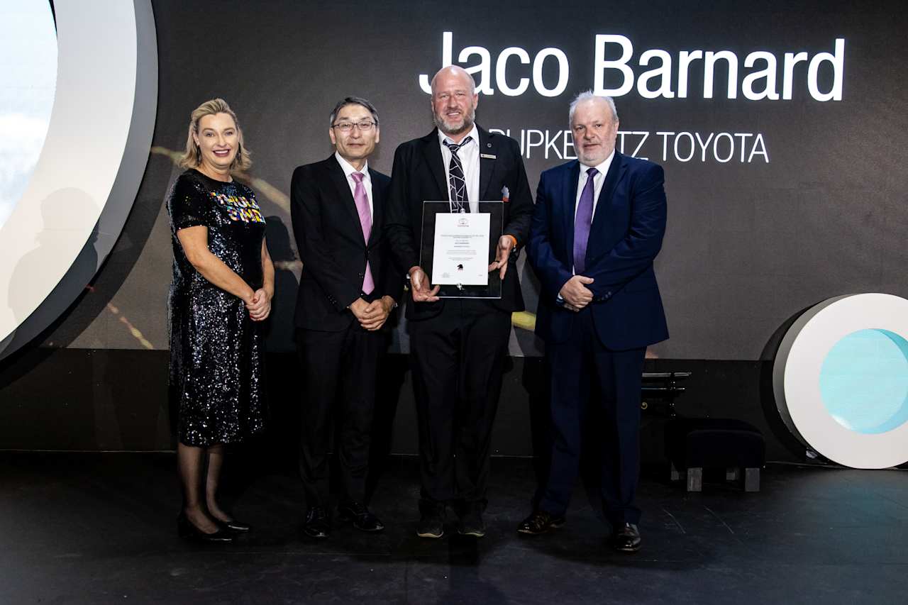 Pupkewitz Toyota's national sales manager in attaining the title of Toyota Knight