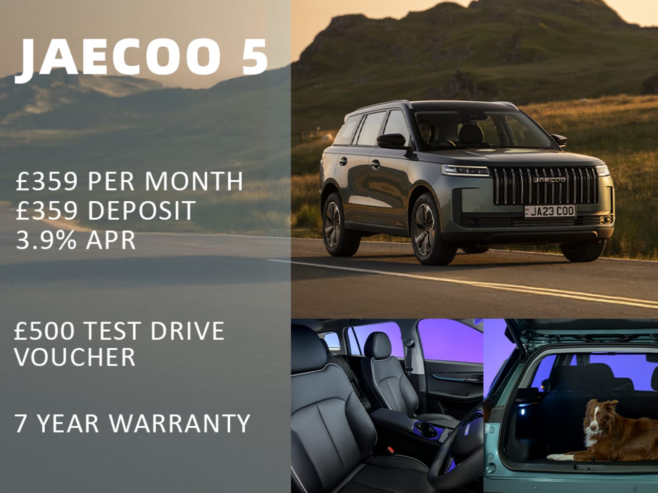 PCP: JAECOO 5 Luxury - £359 Per Month