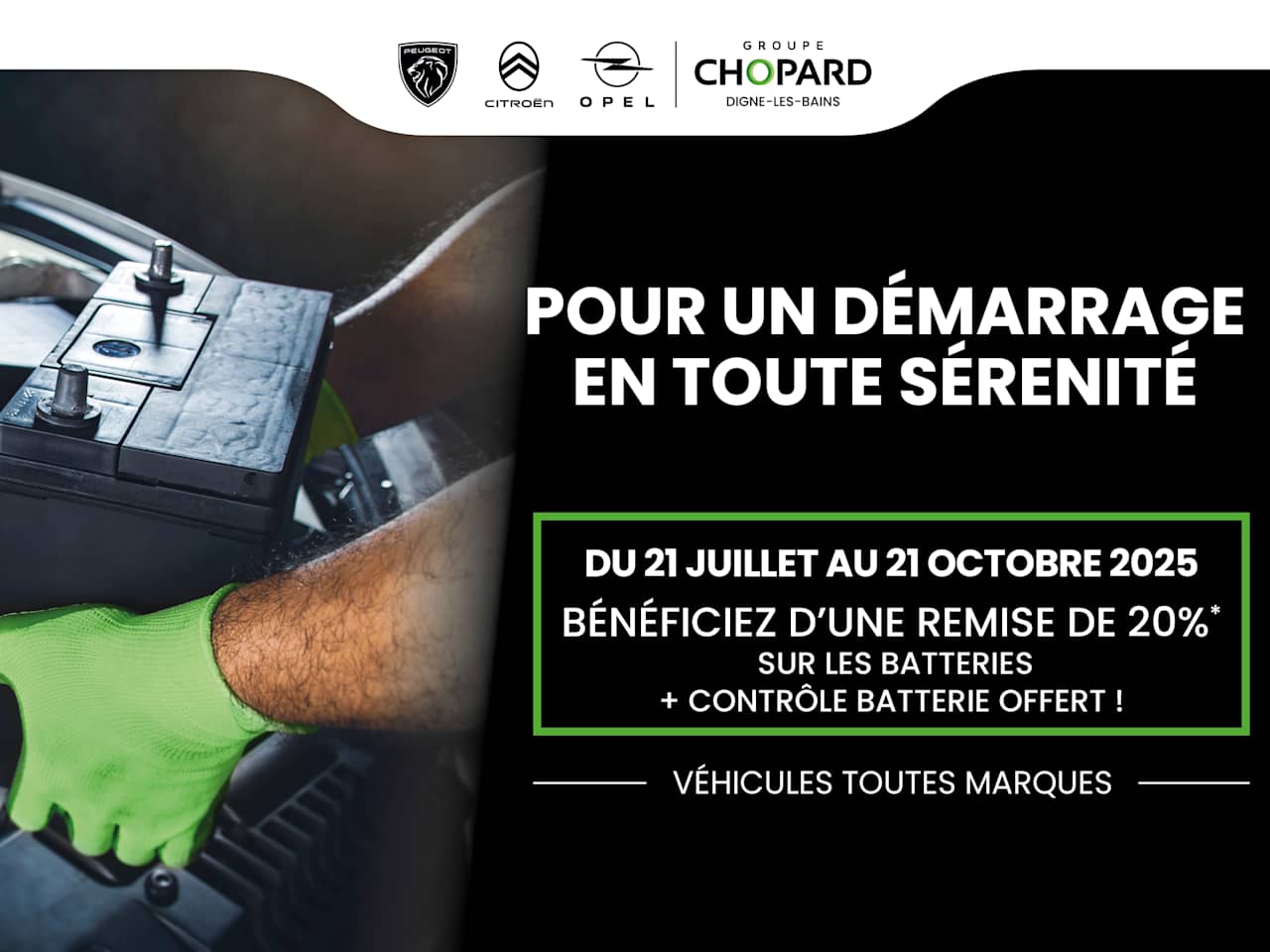 -20% sur les batteries et contrôle offert