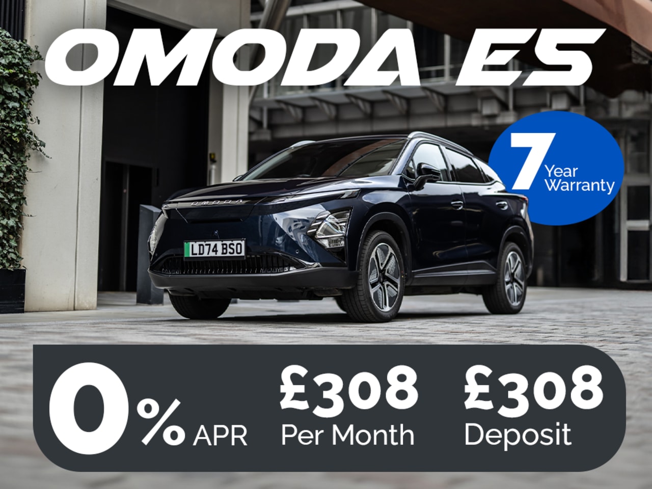 0%  PCP: OMODA E5 Comfort - £308 Per Month