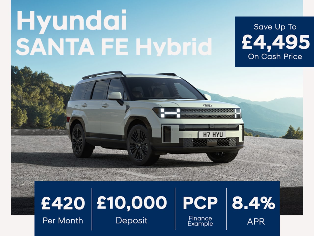 PCP: SANTA FE Hybrid Premium - £420 Per Month