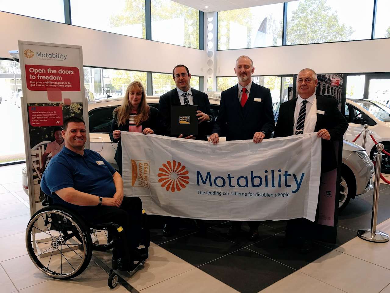 Snows SEAT Portsmouth proudly win the Motability Dealer Award 2018!