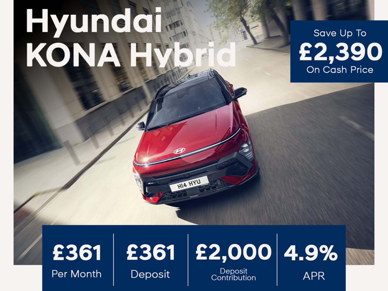 Low Deposit PCP: KONA Hybrid Advance - £361 Per Month