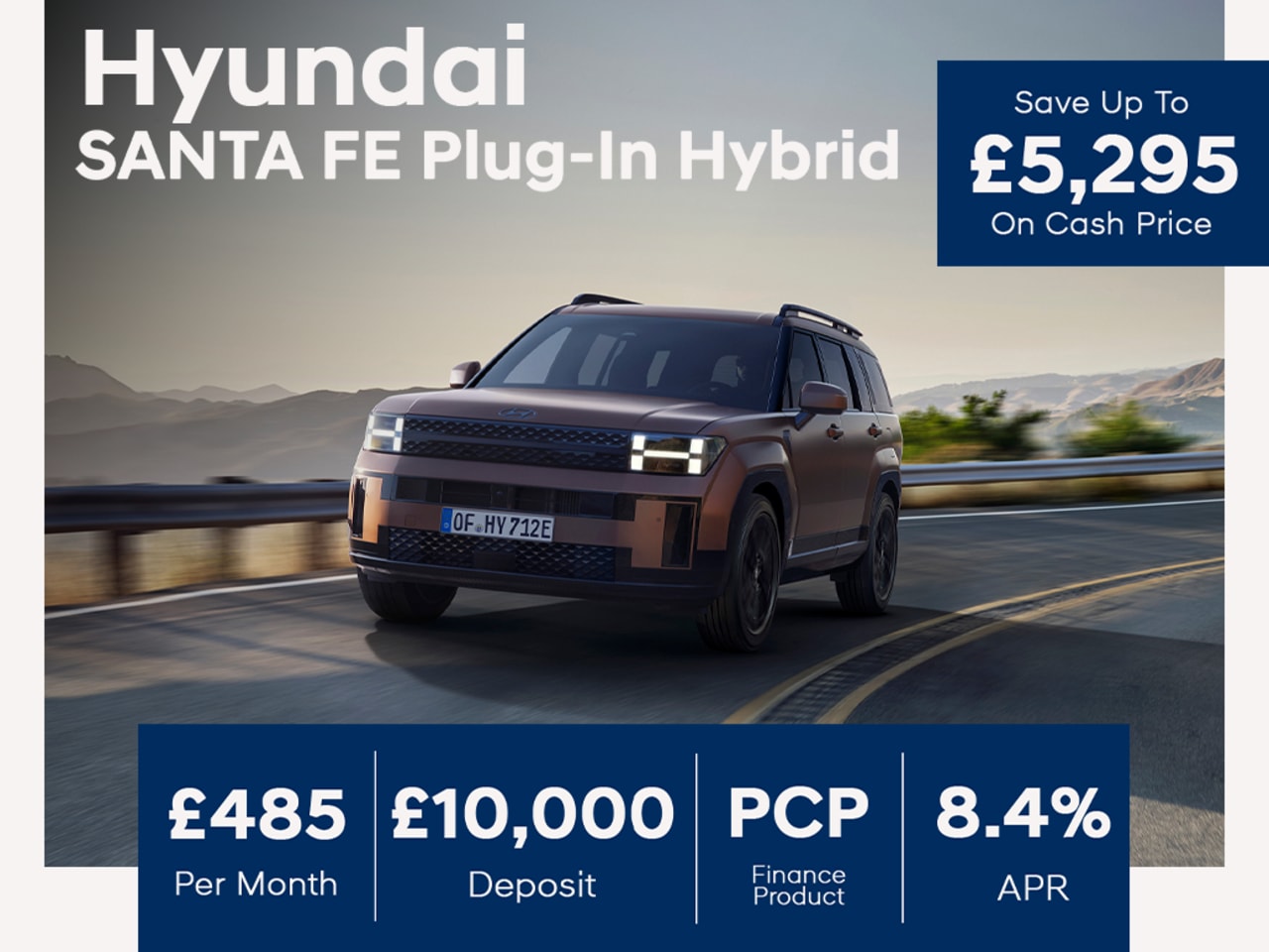 PCP: SANTA FE Plug-in Hybrid Premium 4WD - £485 Per Month
