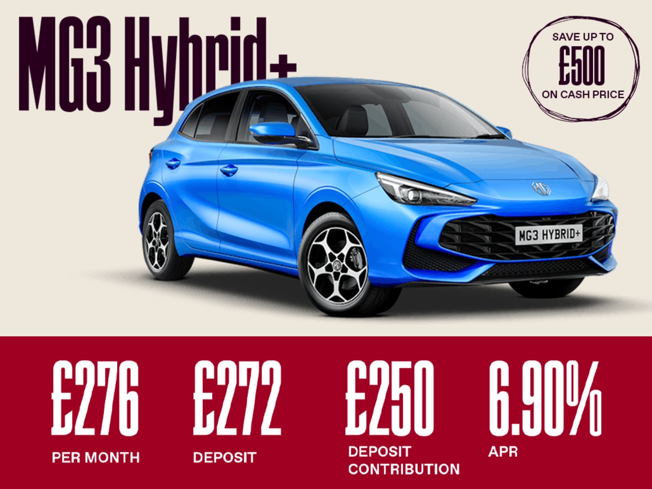 PCP: MG3 Hybrid SE - £276 Per Month